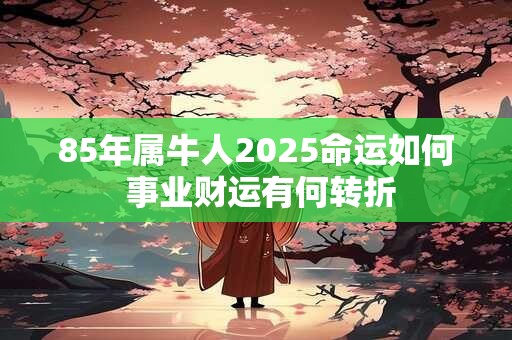 85年属牛人2025命运如何 事业财运有何转折