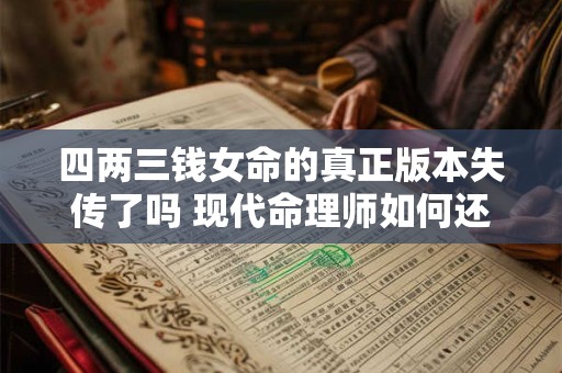 四两三钱女命的真正版本失传了吗 现代命理师如何还原最初记载