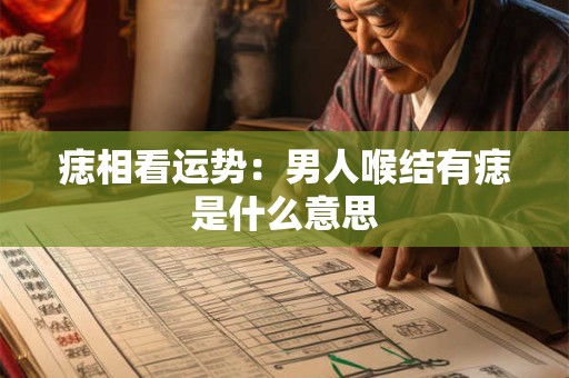 痣相看运势：男人喉结有痣是什么意思