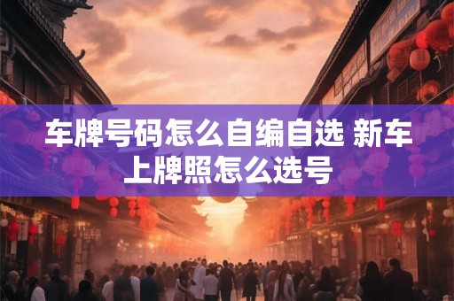 车牌号码怎么自编自选 新车上牌照怎么选号