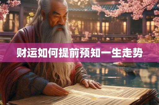 财运如何提前预知一生走势