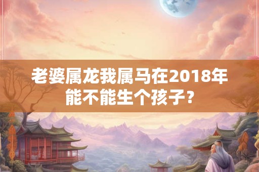 老婆属龙我属马在2018年能不能生个孩子？
