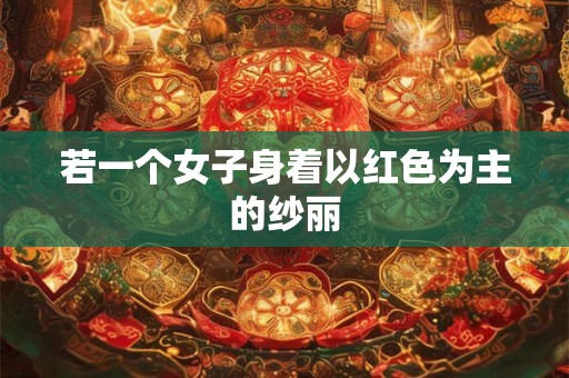 若一个女子身着以红色为主的纱丽