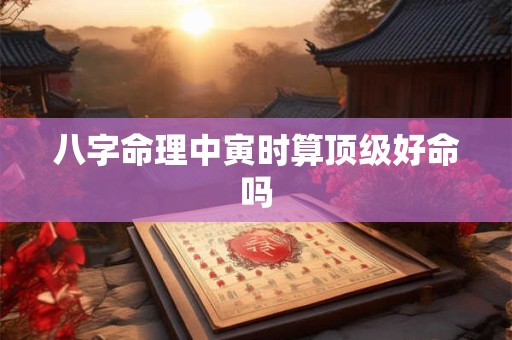 八字命理中寅时算顶级好命吗 八字命理中寅时算顶级好命吗