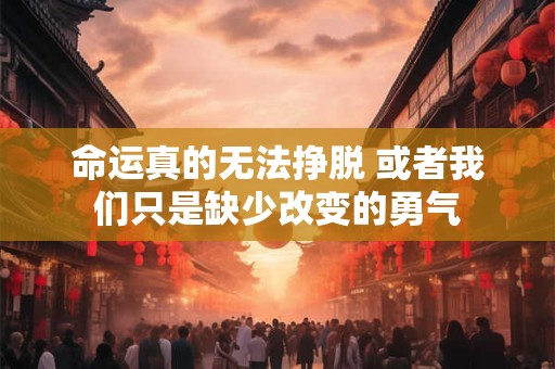 命运真的无法挣脱 或者我们只是缺少改变的勇气