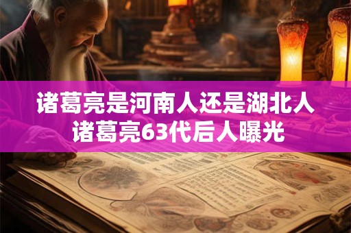 诸葛亮是河南人还是湖北人 诸葛亮63代后人曝光