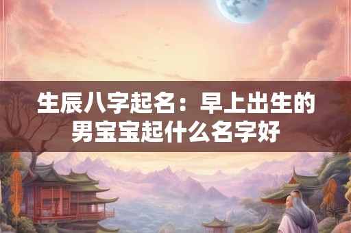 生辰八字起名：早上出生的男宝宝起什么名字好