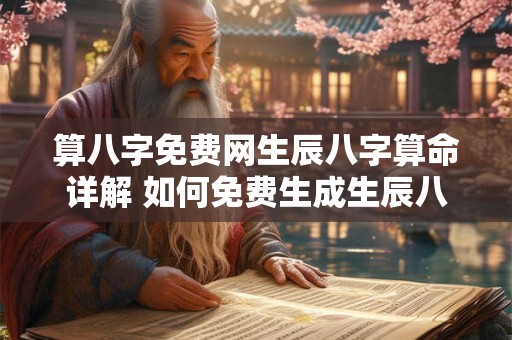 算八字免费网生辰八字算命详解 如何免费生成生辰八字并详细解读