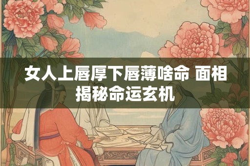 女人上唇厚下唇薄啥命 面相揭秘命运玄机