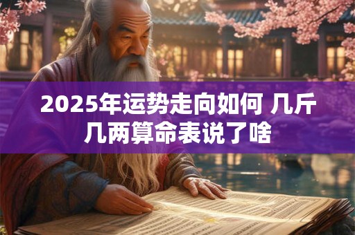 2025年运势走向如何 几斤几两算命表说了啥