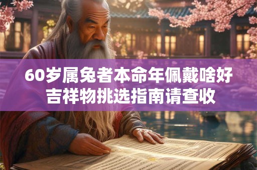 60岁属兔者本命年佩戴啥好 吉祥物挑选指南请查收