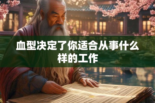 血型决定了你适合从事什么样的工作