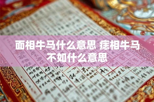 面相牛马什么意思 痣相牛马不如什么意思