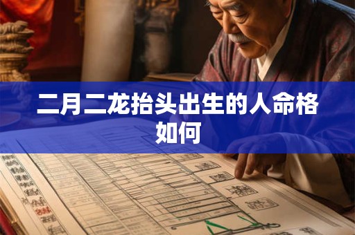 二月二龙抬头出生的人命格如何