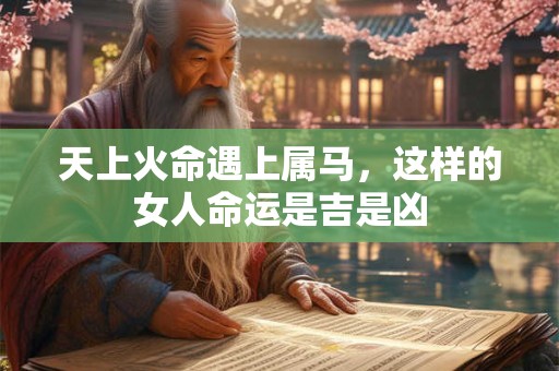 天上火命遇上属马，这样的女人命运是吉是凶
