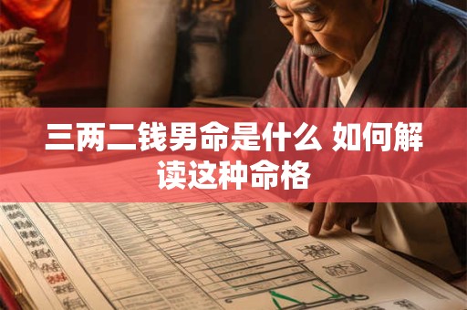 三两二钱男命是什么 如何解读这种命格