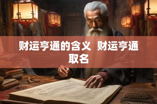 财运亨通的含义  财运亨通取名