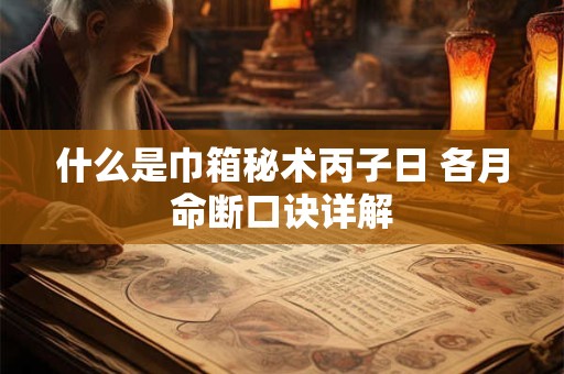 什么是巾箱秘术丙子日 各月命断口诀详解
