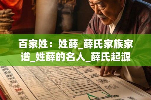 百家姓：姓薛_薛氏家族家谱_姓薛的名人_薛氏起源