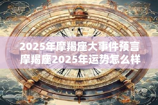 2025年摩羯座大事件预言 摩羯座2025年运势怎么样