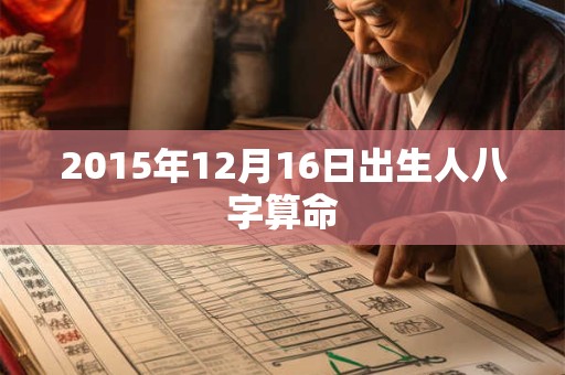 2015年12月16日出生人八字算命 2015年12月16日出生人八字算命