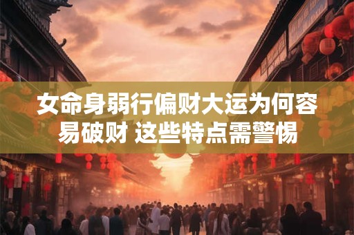 女命身弱行偏财大运为何容易破财 这些特点需警惕