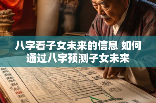 八字看子女未来的信息 如何通过八字预测子女未来