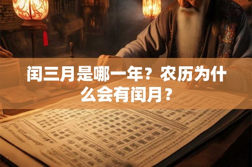闰三月是哪一年？农历为什么会有闰月？
