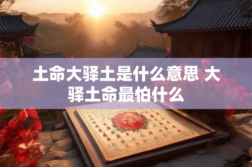 土命大驿土是什么意思 大驿土命最怕什么