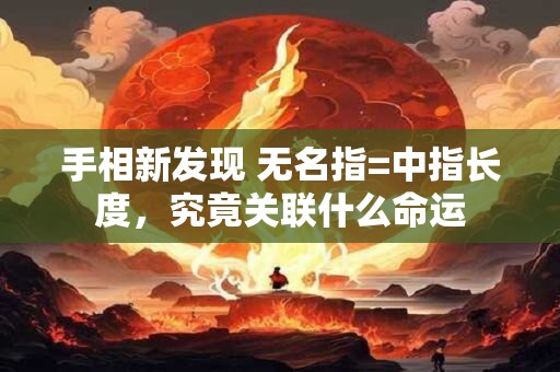手相新发现 无名指=中指长度，究竟关联什么命运
