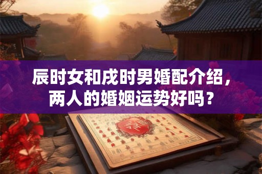 辰时女和戌时男婚配介绍，两人的婚姻运势好吗？