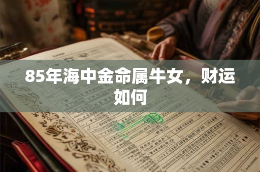 85年海中金命属牛女，财运如何
