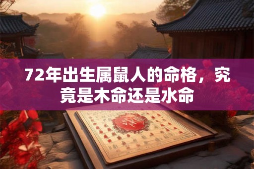 72年出生属鼠人的命格，究竟是木命还是水命