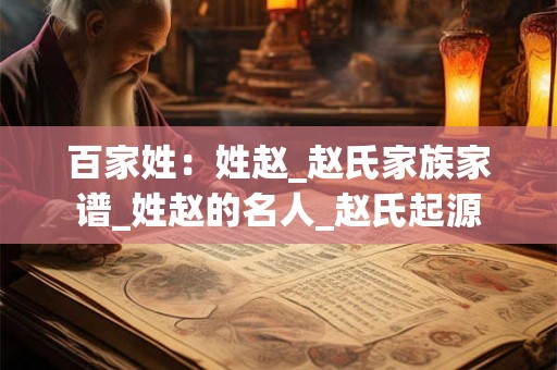 百家姓：姓赵_赵氏家族家谱_姓赵的名人_赵氏起源