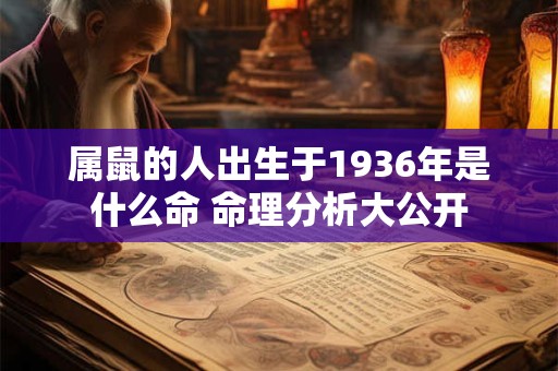 属鼠的人出生于1936年是什么命 命理分析大公开
