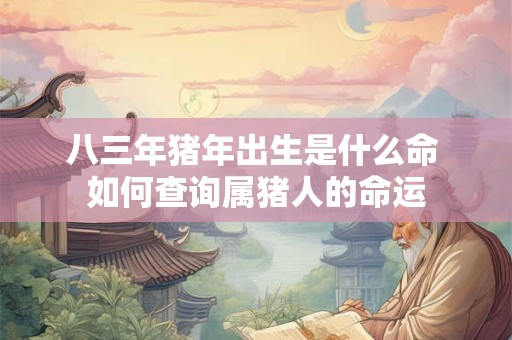 八三年猪年出生是什么命 如何查询属猪人的命运