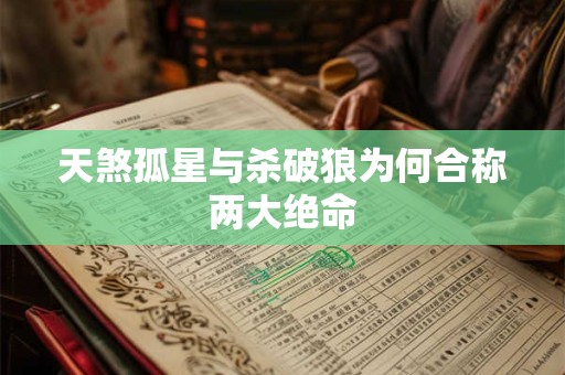 天煞孤星与杀破狼为何合称两大绝命