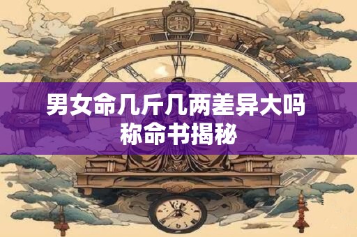 男女命几斤几两差异大吗 称命书揭秘