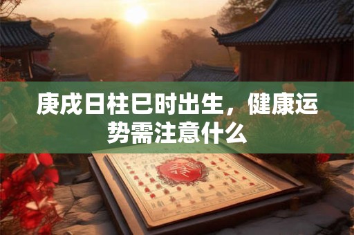 庚戌日柱巳时出生，健康运势需注意什么