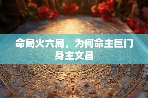 命局火六局，为何命主巨门身主文昌