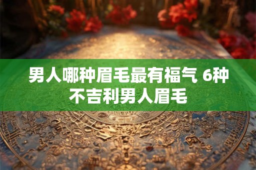男人哪种眉毛最有福气 6种不吉利男人眉毛