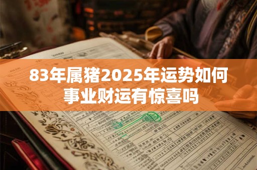 83年属猪2025年运势如何 事业财运有惊喜吗