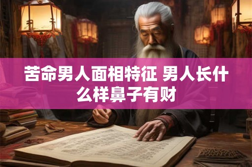 苦命男人面相特征 男人长什么样鼻子有财