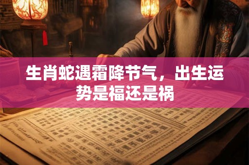 生肖蛇遇霜降节气，出生运势是福还是祸