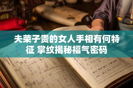 夫荣子贵的女人手相有何特征 掌纹揭秘福气密码