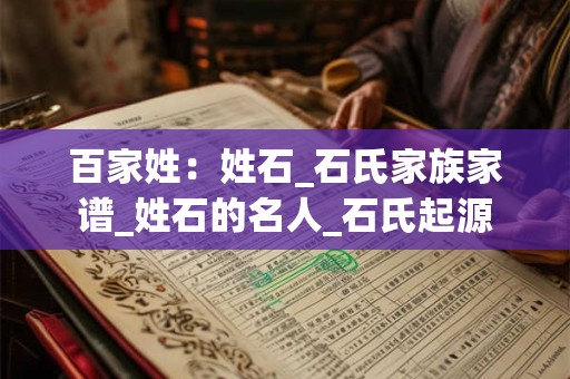 百家姓：姓石_石氏家族家谱_姓石的名人_石氏起源