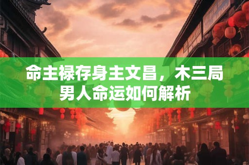 命主禄存身主文昌，木三局男人命运如何解析