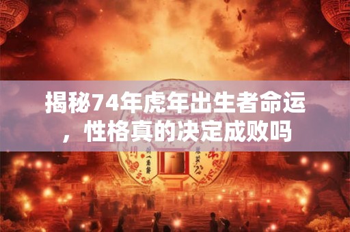 揭秘74年虎年出生者命运，性格真的决定成败吗