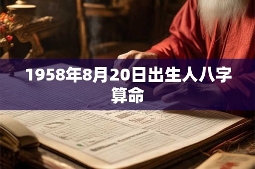 1958年8月20日出生人八字算命
