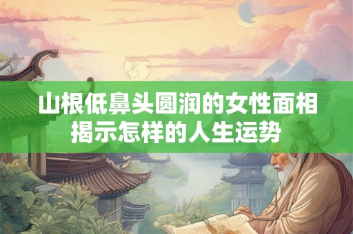 山根低鼻头圆润的女性面相揭示怎样的人生运势